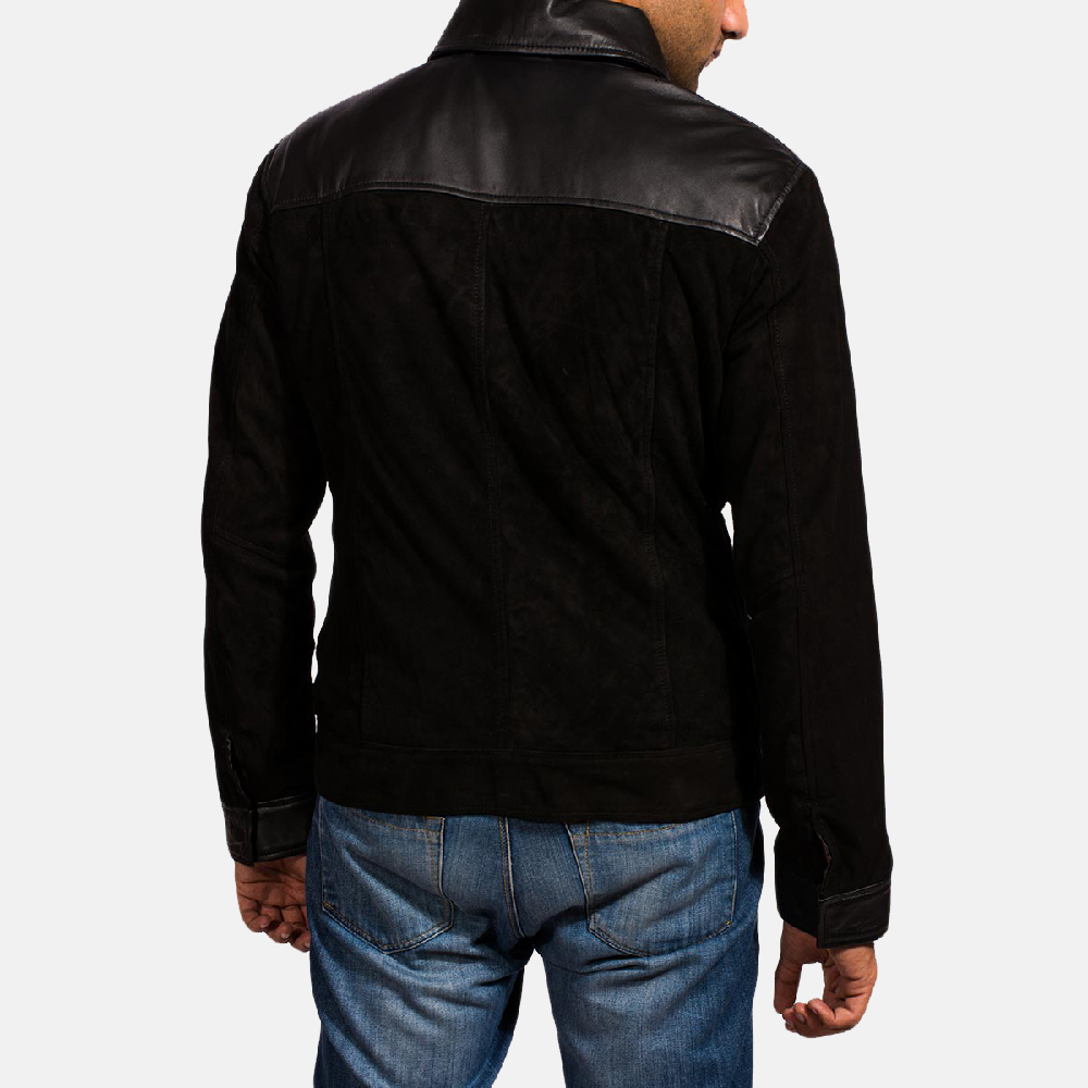 Mens Fusion Black Suede Leather Jacket